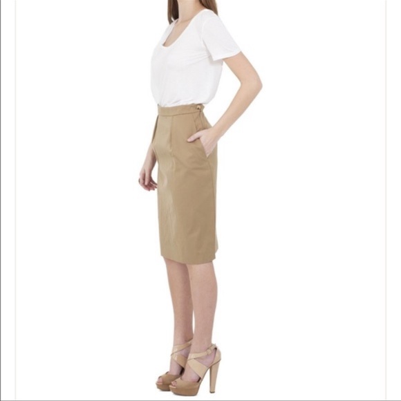 NWT Yves Saint Laurent Pleated Pencil Skirt - Picture 1 of 7